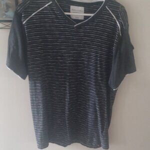 Modern Culture VNeck Short Sleeve Striped Black/White Shirt XL